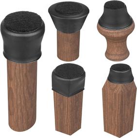 img 1 attached to Premium Chair Leg Floor Protectors: Silicone Leg Caps for All Chair Shapes, Enhanced Furniture Table Chair Leg Covers for Hardwood Floors, 16-Pack, Black