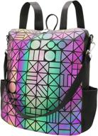 pyfk geometric holographic reflective crossbody backpacks логотип