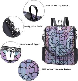 img 1 attached to PYFK Geometric Holographic Reflective Crossbody Backpacks