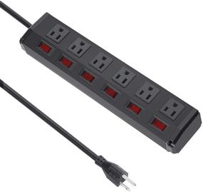 img 4 attached to 💪 High Quality Heavy Duty Power Strip with Switch - Ideal for Commercial, Industrial, School, and Home Use - 15A 125V 1875W - Wall Mountable Outlet - 6 FT Power Cord