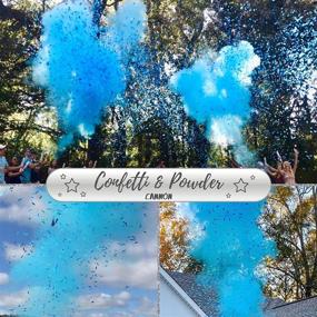img 3 attached to 🎉 Gender Reveal Confetti Powder Cannon - Set of 4 Blue Cannons - Party Supplies for Gender Reveal - Smoke Powder & Confetti Sticks Poppers - 40 Gender Reveal Stickers (20 Girl, 20 Boy)