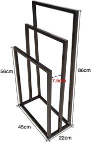 img 1 attached to 🧺 3 Tier Metal Freestanding Towel Rack Stand for Bathroom and Kitchen - Black