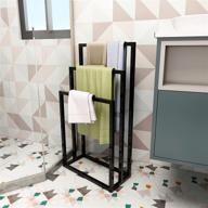 🧺 3 tier metal freestanding towel rack stand for bathroom and kitchen - black logo