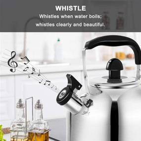 img 1 attached to 🍵 Premium Stainless Steel Whistling Teapot - 3 Quart Tea Kettle for All Stovetops with Ergonomic Handle