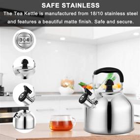 img 3 attached to 🍵 Premium Stainless Steel Whistling Teapot - 3 Quart Tea Kettle for All Stovetops with Ergonomic Handle