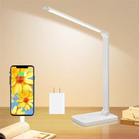 img 4 attached to GSBLUNIE LED Desk Lamp: White, 5 Lighting Modes, 3 Brightness Levels, USB Charging, Memory Function Touch Control – Modern Eye-Caring Desk Lamps for Home Office