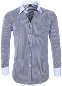 img 4 attached to 👔 Stylish Taobian PurpleWhite Shirts with Cufflink Included - Men's Clothing Collection