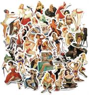 🔥 50pcs pack sexy girl retro vintage pin up decals: laptop, water bottle, travel case, phone, notebook, car, skateboard, motorcycle, bicycle, luggage, guitar, bike stickers for pinup women logo