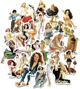 img 2 attached to 🔥 50pcs Pack Sexy Girl Retro Vintage Pin Up Decals: Laptop, Water Bottle, Travel Case, Phone, Notebook, Car, Skateboard, Motorcycle, Bicycle, Luggage, Guitar, Bike Stickers for Pinup Women