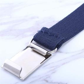 img 1 attached to Adjustable Elastic Buckle Belt for Boys and Girls - 4PCS Silver Square Buckle for Kids Childs - By Kajeer