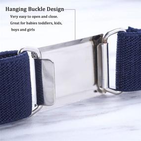 img 3 attached to Adjustable Elastic Buckle Belt for Boys and Girls - 4PCS Silver Square Buckle for Kids Childs - By Kajeer