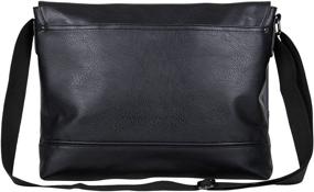 img 3 attached to Kenneth Cole REACTION Grand Central Vegan Leather Bag Laptop & Tablet Crossbody Travel Shoulder Case, Black Laptop Messenger, 15-inch – Stylish and Functional Travel Companion