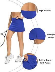 img 2 attached to 🎾 LouKeith Women's Tennis Skirts: Golf Athletic Activewear Skorts with Pockets - Mini Summer Workout Running Shorts