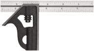 starrett combination square for students, 10h-6-4r - precise woodworking measuring tool with cast iron square head - 6” 4r graduation logo