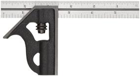 img 2 attached to Starrett Combination Square for Students, 10H-6-4R - Precise Woodworking Measuring Tool with Cast Iron Square Head - 6” 4R Graduation