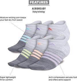 img 3 attached to 🧦 Оставайтесь стильными и комфортными с женскими носками adidas Superlite Space Dye No Show (6 пар)