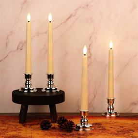 img 2 attached to OWLBAY 9 Pack 3D Wick Flameless Window Candles: 💡 Remote & Timer, Ivory LED Taper Candles for Tabletop/Christmas/Wedding/Party Decor