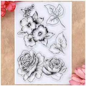 img 1 attached to 🌸 Kwan Crafts Clear Stamps for DIY Scrapbooking and Card Making - Floral Leaves Decoration