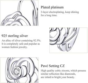 img 1 attached to Qing's Sterling Silver Flower Hoop Earrings with Cubic Zirconia - Love Gift for Women & Girls