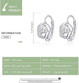 img 2 attached to Qing's Sterling Silver Flower Hoop Earrings with Cubic Zirconia - Love Gift for Women & Girls