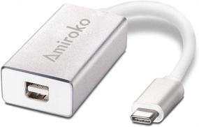 img 4 attached to Amiroko USB-C to Mini DisplayPort Adapter - 4K/1080P Support for MacBook Pro and Alienware, Silver