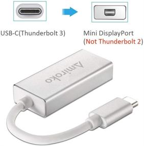 img 3 attached to Amiroko USB-C to Mini DisplayPort Adapter - 4K/1080P Support for MacBook Pro and Alienware, Silver