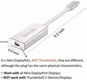 img 2 attached to Amiroko USB-C to Mini DisplayPort Adapter - 4K/1080P Support for MacBook Pro and Alienware, Silver