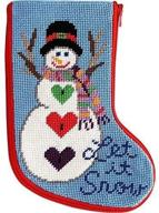 stitch snow snowman stocking needlepoint logo