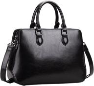 👜 stylish black leather handbags shoulder satchel set for women - trendy handbags & wallets logo