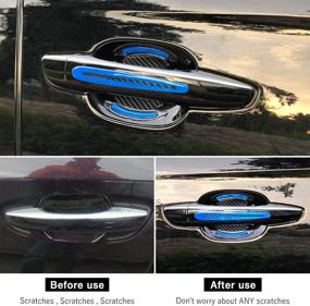 img 3 attached to Car Door Cup Handle Paint Scratch Protector Sticker 3D Carbon Fiber Universal Auto Door Handle Scratch Protection Cover Guard Film Car Door Handle Safety Reflective Strips (Blue