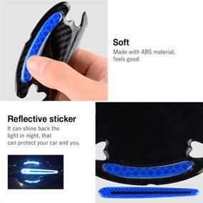 img 2 attached to Car Door Cup Handle Paint Scratch Protector Sticker 3D Carbon Fiber Universal Auto Door Handle Scratch Protection Cover Guard Film Car Door Handle Safety Reflective Strips (Blue