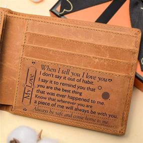 img 3 attached to Leather Bifold Wallet Engraved Gift Women's Handbags & Wallets and Wallets