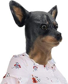 img 3 attached to Off the Wall Toys Chihuahua Dog Costume Face Mask - Kennel Club Browns: Fun and Adorable Pet Dress-up!