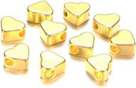 30pcs gold plated heart shape beads: sparkling diy charms for handmade bracelets & necklaces logo