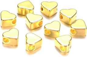 img 3 attached to 30pcs Gold Plated Heart Shape Beads: Sparkling DIY Charms for Handmade Bracelets & Necklaces