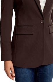 img 2 attached to 👩 Chic and Versatile: Boston Proper Beyond Travel Women's One Button Knit Boyfriend Blazer