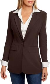 img 4 attached to 👩 Chic and Versatile: Boston Proper Beyond Travel Women's One Button Knit Boyfriend Blazer