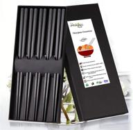 🥢 lucky clover 9-1/2 inch black fiberglass chopsticks set - reusable 5-pairs chopsticks with anti-slip textured tip, dishwasher safe, ideal for household or restaurant use logo