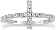 💎 stunning affy round cut 10k solid gold cross ring with white natural diamonds (0.2 ct) - a symbol of elegance and faith logo