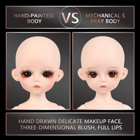img 3 attached to UCanaan 1/6 BJD Doll 12 Inch Ball Jointed Dolls - Customizable with Basic Makeup and Eyes - DIY Dolls with Free Eye Change Option