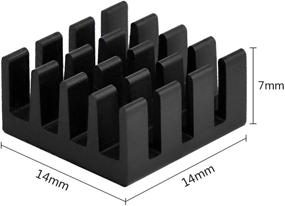 img 1 attached to 🔥 Easycargo 10 шт. 14мм радиатор с термопроводящей лентой 3M 8810 - Эффективное охлаждение для микросхем ГП, ВРАМ, ВГА, ОЗУ - Черный (14ммх14ммх7мм)