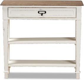 img 2 attached to White 1-Drawer French Accent Console Table by Baxton Studio Dauphine: Classic Traditional Design