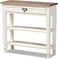 white 1-drawer french accent console table by baxton studio dauphine: classic traditional design логотип