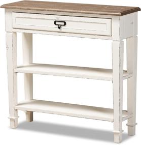 img 4 attached to White 1-Drawer French Accent Console Table by Baxton Studio Dauphine: Classic Traditional Design