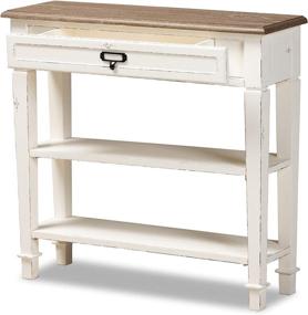 img 3 attached to White 1-Drawer French Accent Console Table by Baxton Studio Dauphine: Classic Traditional Design