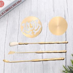 img 2 attached to 🔥 5Pcs Incense Making Kit - Brass Incense Mold Tool with Cone Molds, Spoon, Press, Shovel Brush - DIY Fragrance Accessory, Cabilock