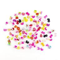 pueen 100pc assorted resin cabochons: adorable bows, cats, strawberry, lady bug, and more for nail art & cell phone decorations logo