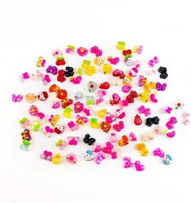 img 1 attached to PUEEN 100pc Assorted Resin Cabochons: Adorable Bows, Cats, Strawberry, Lady Bug, and More for Nail Art & Cell Phone Decorations