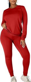 img 3 attached to Kaximil Women's Workout Tracksuit - 2 Piece Set with Long Sleeve Top and Legging Jogger Pants