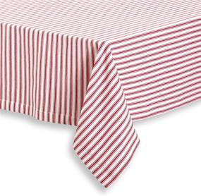 img 2 attached to 🍳 Cackleberry Rectangular Ticking Tablecloth for Home Use